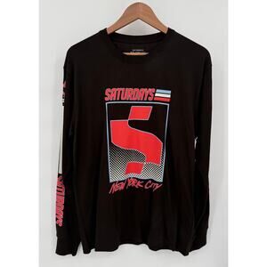 NEW Saturdays New York City S Block Standard Ganache Long Sleeve T-Shirt Size S
